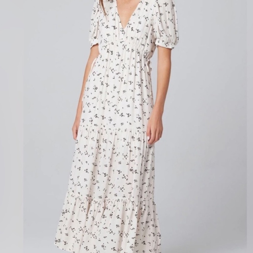 Anthropologie (Saltwater LUXE brand) Cream Floral Maxi Dress